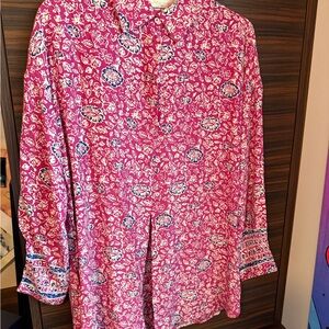 Natalie Martin Fuchsia and Cream Floral Blouse